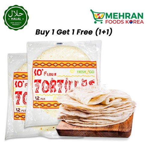 'Fresh2Go Tortilla Bread (Roti) 10 Inch (12pcs) (1+1) 1536g 또띠아 10인치 ...