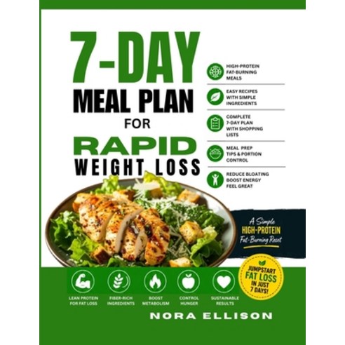 (영문도서)7-Day Meal Plan for Rapid Weight Loss: A Simple High-Protein Fat-Burning Reset w... Paperback, Independently Published, English, 9798197954947