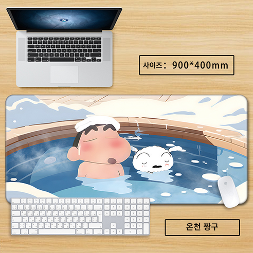 문팔레트기획 짱구는 못말려 마우스 패드 장패드, 1개, 온천 짱구