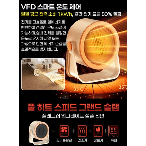 듀얼 인버터 데스크탑 히터, 50% 할인 혜택으로 따뜻하고 경제적인 겨울을!