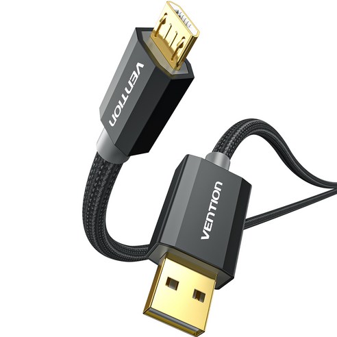 벤션 메탈쉘 마이크로 5핀 to USB A 케이블, 1개, 블랙, 1.5m