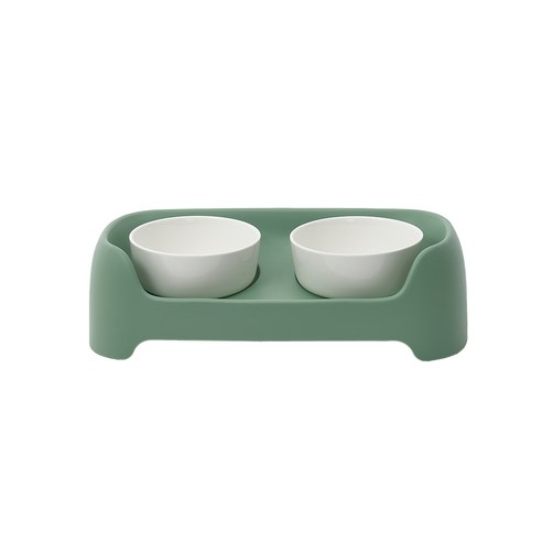 슈퍼펫 강아지 밥그릇 고양이 식기 높이 조절 커브 식기 세트 2구 물그릇 이미지 3