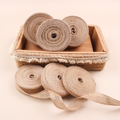 마끈 선물 포장 꽃다발 황마 리본끈 리본 마, 2개, 10m, 1.5cm
