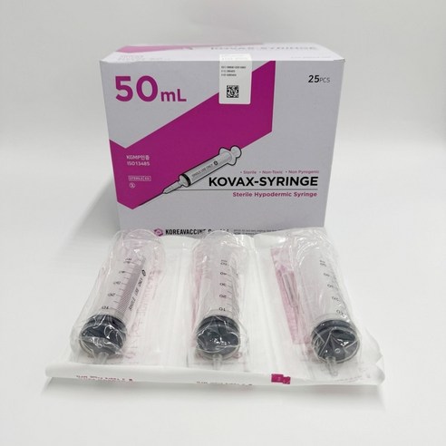 한국백신 일회용 주사기 50ml18G 11/2" 25개, 1박스