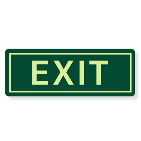 눈에 잘 띄는 영어 EXIT 비상구 안내 부착식 야광 표지판 스티커, 형광, 1개