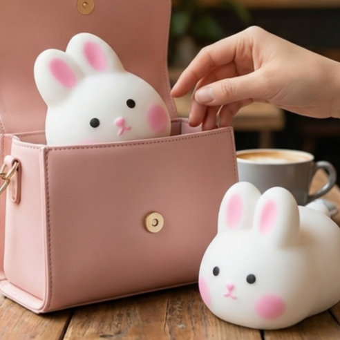 토끼 아기토끼 말랑이 스퀴시 쫀득이 모찌 스트레스볼 주물럭 선물 놀이, 2개, 순둥토끼