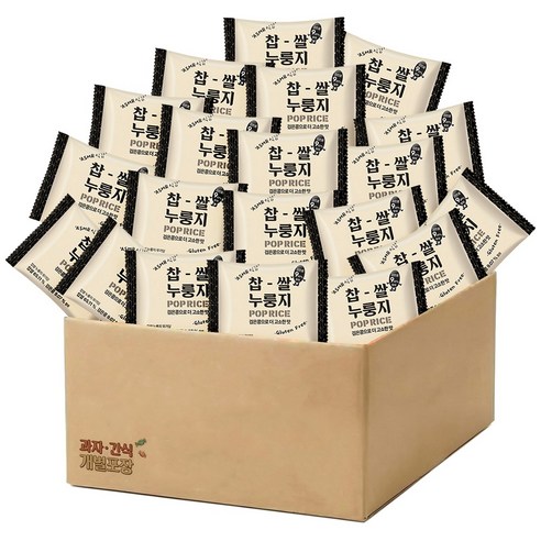 검은콩으로 더 고소한 찹쌀 누룽지 무가당 스낵 개별포장, 20개, 25g