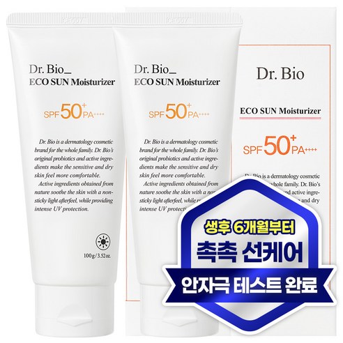닥터바이오 에코 선크림 SPF50+ PA++++, 100g, 2개
