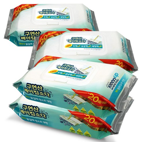 에파타 구연산 베이킹소다 프리미엄 물걸레 청소포 대형 20매, 200*370mm, 4개
