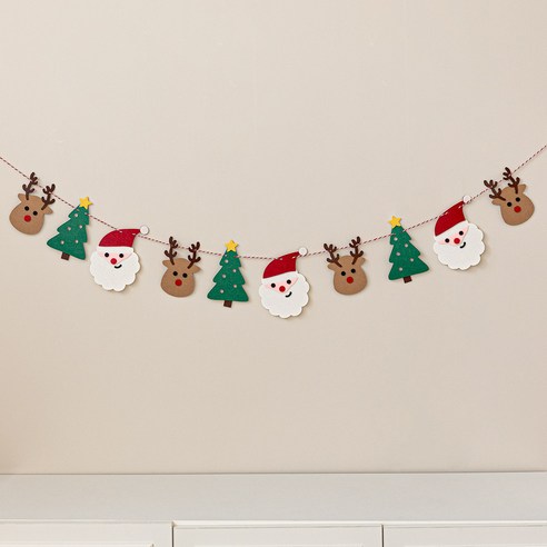 파티몬 크리스마스 루돌프 산타 트리 펠트 가랜드 홈 파티 용품 장식 소품
