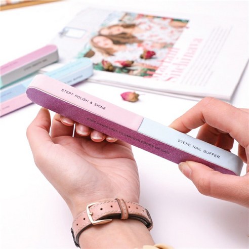 올인원 네일파일 12개입 손톱 다듬기 샌딩 블록 버퍼 샤이너, 1세트, 단품