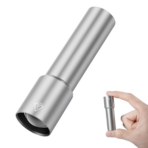 Eclairex 미니 손전등 38g 초강력 줌 기능 알루미늄 합금 LED 손전등 USB충전, 1개