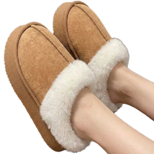 프로텍트유 여성 데일리 기모 통굽 털슬리퍼