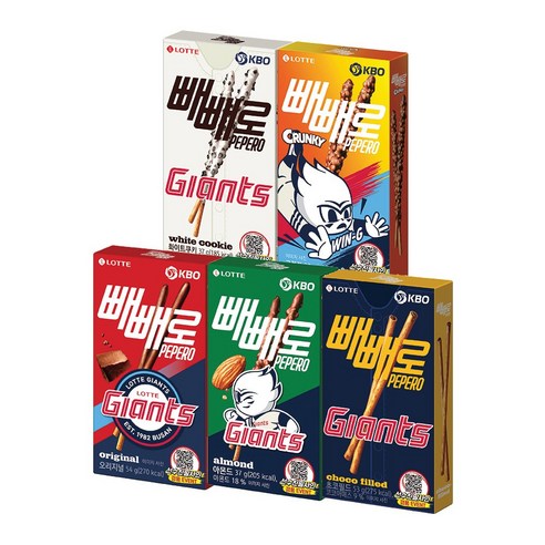 KBO X 빼빼로 5종 2개씩 혼합구성 롯데 자이언츠 x10개