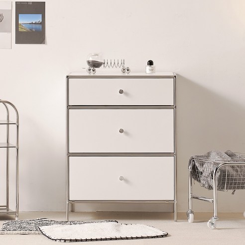 모듈락 미드센추리 모듈 철제 서랍 수납장 3단 600 - 수납장 | 쿠팡