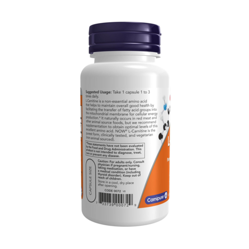 나우푸드 L-카르니틴 500mg 베지 캡슐 비건 글루텐 프리 60정, 1... 맛있게 먹은 솔직 후기 - 상품 이미지 3