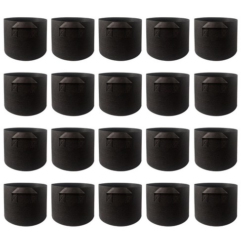 부직포 화분(묶음) 숨쉬는화분 다용도 친환경 실내 베란다 텃밭 대형화분, 블랙, 20개