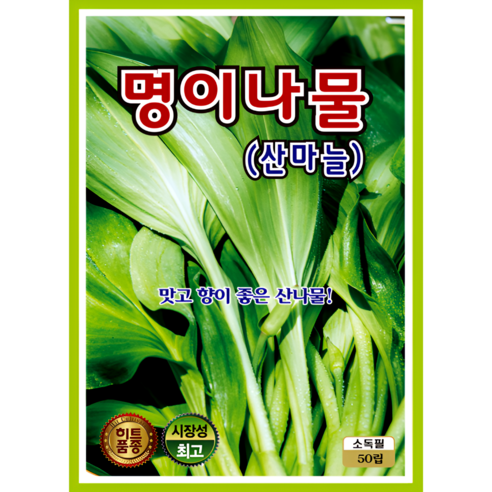 KS종묘 명이나물 씨앗 50립 산마늘 봄가을 파종 다년생 산나물 종자 ks, 1개