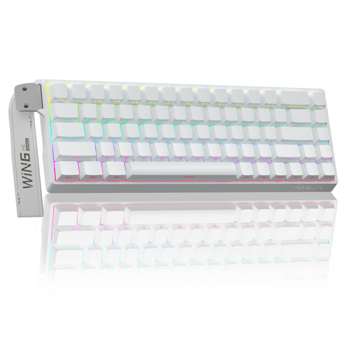 AULA WIN 68HE PRO MAX 마그네틱 축 게이밍 키보드 유선, RGB Wired, WIN68 Side engraving white