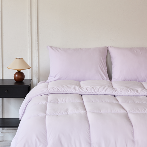 르몽스 먼지없는 알러지케어 차렵이불 세트 후기 분석 - 침실 인테리어와 조화로운 모습