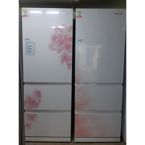 중고김치냉장고 스탠드형 엘지 삼성 딤채3도어, 플라워, 화이트