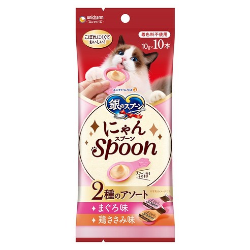유니참긴노스푼 고양이 냥스푼 습식 간식 10개입, 혼합맛(참치/닭가슴살), 100g, 1개