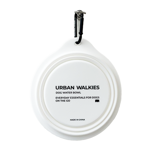 어반워키스 강아지 휴대용 접이식 실리콘 물그릇 350ml, 1개, 화이트