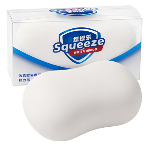 비누 크런치 슬랑이 말랑이 스퀴시, 1개, 80g, 화이트