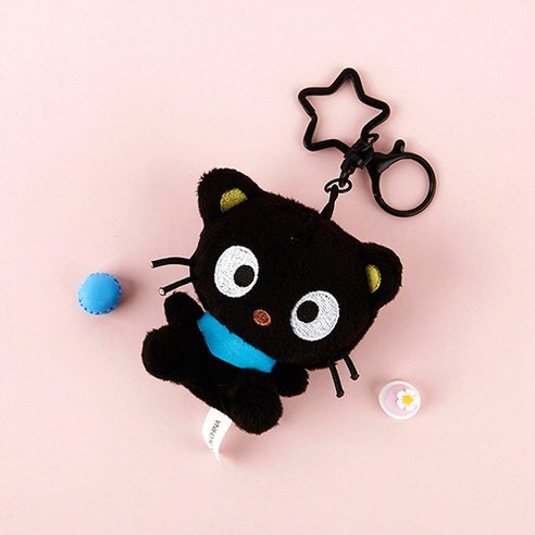 BSC 산리오 초코캣 미니 키링 고양이 인형 키홀더 가방장식, 1개, 미니 초코캣, 8cm