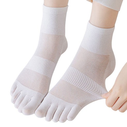 리브앤다 여성용 발가락양말 발가락편한 땀흡수 메쉬 양말 5켤레 세트