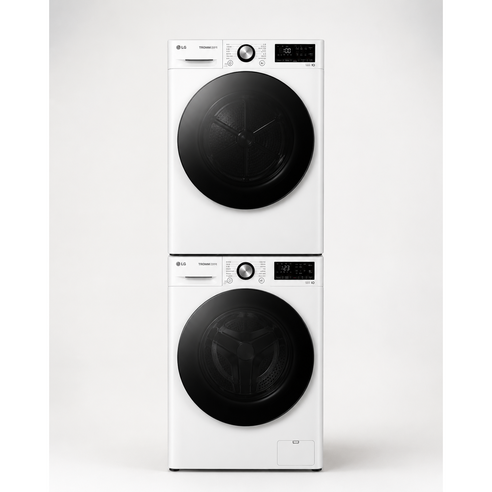 LG 26년 신형 트롬 세탁기 12KG+건조기 10KG+스태킹 키트 세트 방문설치, 화이트, F12WVAR+RH10WTA+스태킹 키트