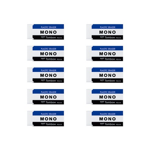 톰보 모노 스탠다드 지우개 소, 화이트, 10개