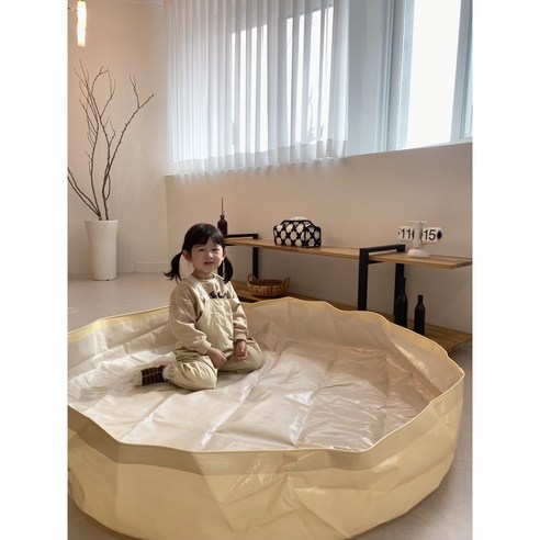 오감 촉감 김장 모래 아기 놀이 매트, 베이지&크림