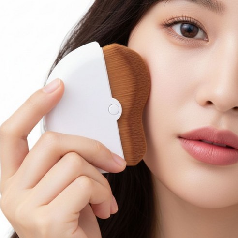 펀픽 휴대용 파데 메이크업 파운데이션 브러쉬, 1개, 화이트