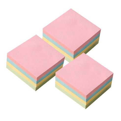 요랜드 알뜰팩 점착메모지 76 x 76 mm, 4컬러, 400매, 3개
