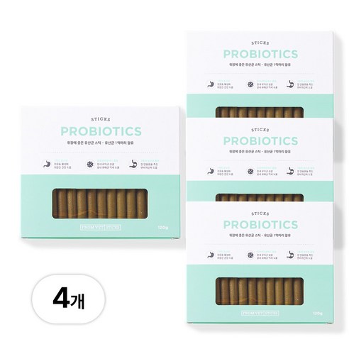 프롬벳 반려동물 순수스틱 영양제, 120g, 장건강/유산균, 4개