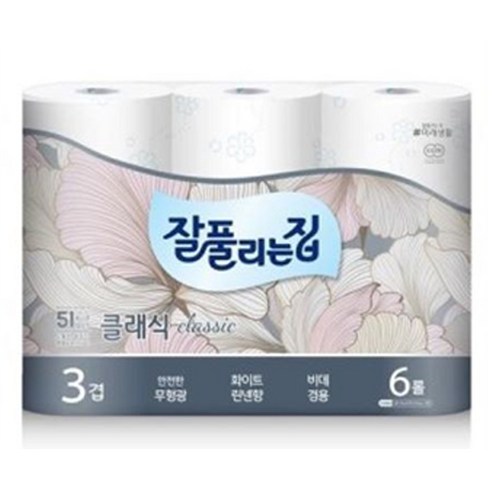 잘풀리는집 클래식퓨어 화장지 3겹 6롤