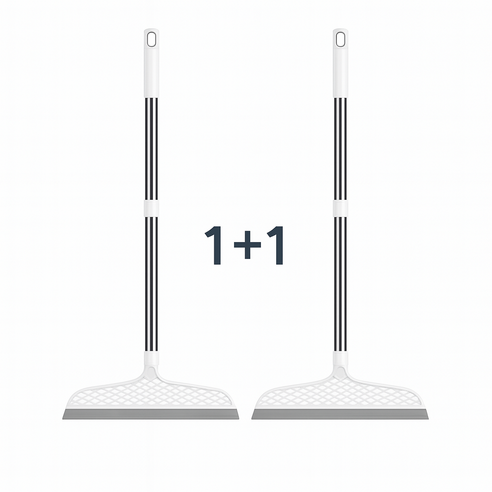 럭키픽 다용도 실리콘 빗자루 스퀴지 먼지 물기제거 1+1, 화이트1개+화이트1개, 1세트