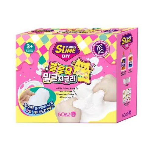 보아스린 쁠루모 DIY 밀크 지글리 슬라임 400g, 1개, 혼합색상