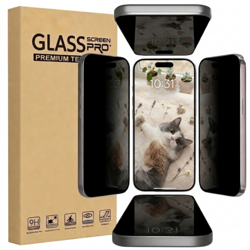 아이폰17 풀커버 변색없는 사생활 보호 필름 2매 세트 고선명 강화유리 카메라커버, 2개