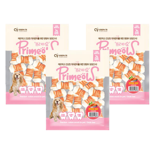 프리미요 강아지 딩고 덴탈껌 7cm 20p, 연어, 240g, 3개