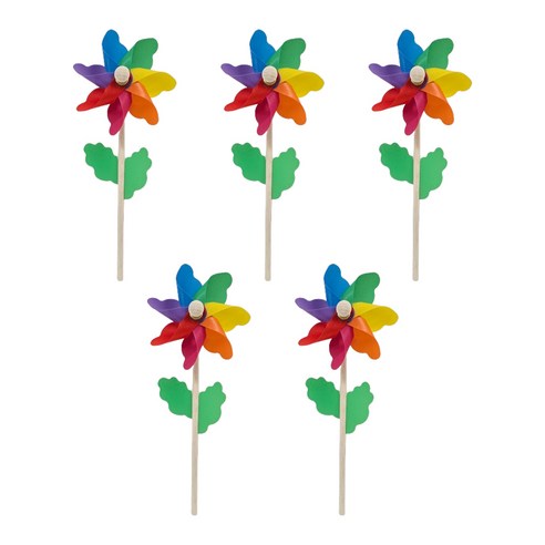 [왓위셀] 무지개 바람개비 정원 야외, 5개, 14CM