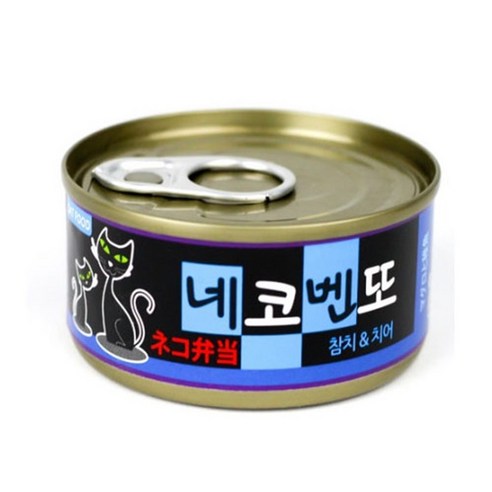테비토퍼 네코벤또 고양이캔, 1개, 80g, 참치&치어