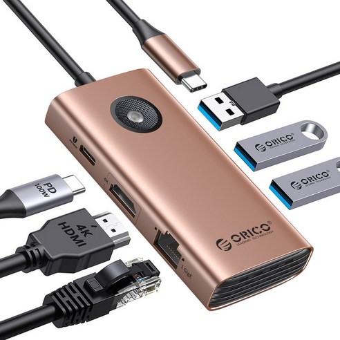 [쿠팡] 오리코 6-in-1 허브 PD100W HDMI 4K 기가비트 이더넷 C타입 (19,800원/무료배송)