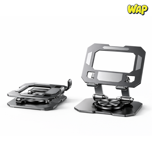 WAP 360도 회전 탁상용 태블릿 거치대 아이패드 스탠드 접이식, 1개, 블랙, WT-001