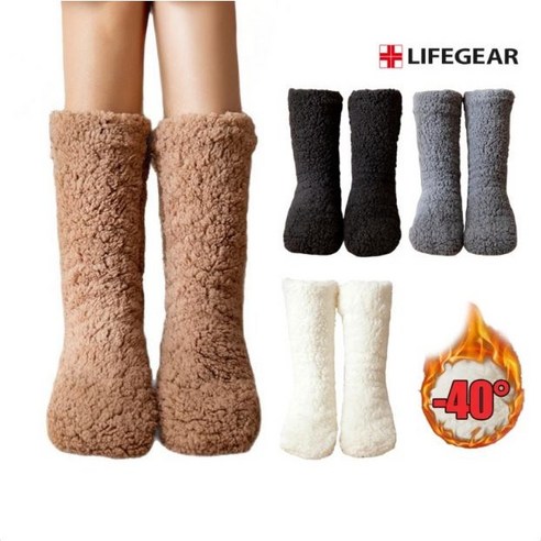 LIFEGEAR 포근하고 도톰한 무압박 수면양말 1켤레 수족냉증 최고선물 부드러운 촉감 발안에 따뜻함을 가득담다