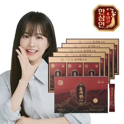 농협홍삼 한삼인 홍기천 6년근 진세노사이드 스틱 10ml 30포 +쇼핑백, 30회분, 5개