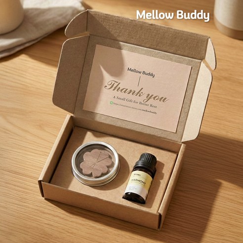멜로우버디 천연 아로마 오일 스타터키트 에센셜 라벤더 티트리 숙면, 1개, 10ml, 7. 스타터키트_굿슬립