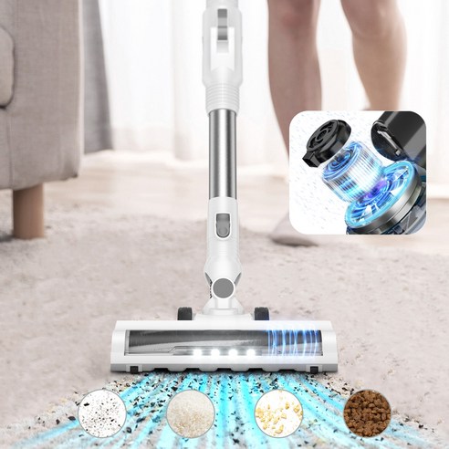 2025년형 프리티케어 무선 청소기 핸디 청소기 W400 하얀색 후기 분석 - 브러시 디테일