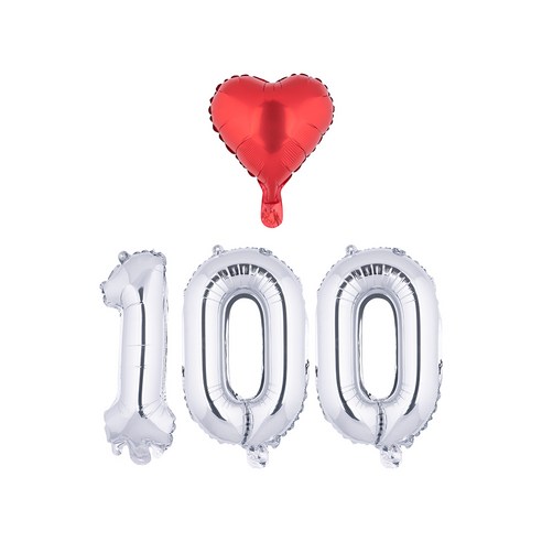 아트포유 100일 200일 300일 백일 풍선 이벤트 세트 4P, 1개, 화이트 골드 100